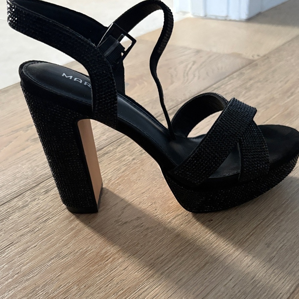 Maripe Black Glitter Heels - Picture 3 of 5